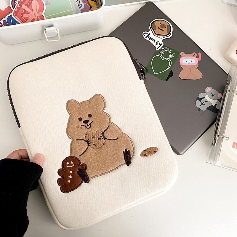 Torba za tablet s motivom životinja i šivanjem uzorka, vanjska tkanina, podstava od velura; prozračna, lagana, otporna na habanje, protiv udara; unisex.