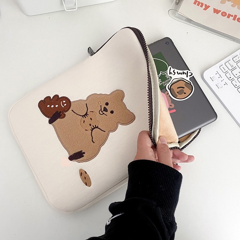 Torba za tablet s motivom životinja i šivanjem uzorka, vanjska tkanina, podstava od velura; prozračna, lagana, otporna na habanje, protiv udara; unisex.