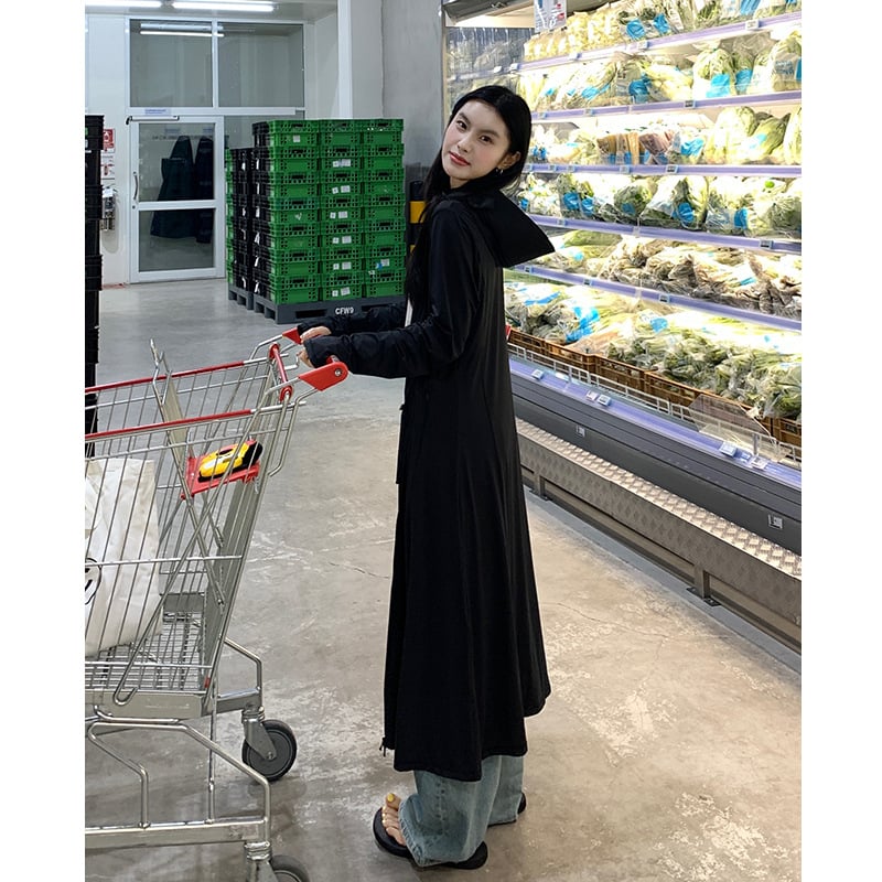 Женска дълга слънцезащитна риза с цип, дишащ нейлон/спандекс плат, UPF50+, удължен силует, дълги ръкави, летен кежуал стил