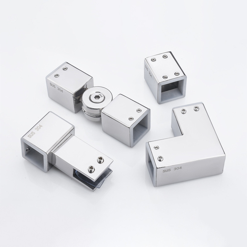 Kerunda Ανοξείδωτο ατσάλι 304 Διπλού διαδρομής συνδετήρας για γυάλινο στηρίγμα ντους, μοντέρνο μινιμαλιστικό στυλ, κωδικός προϊόντος 1