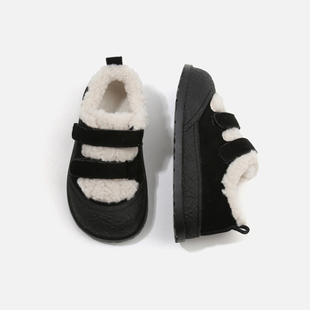 Dječje zimske cipele s flisom, korejski stil, unisex, zatvoren vrh, pahuljasti dizajn