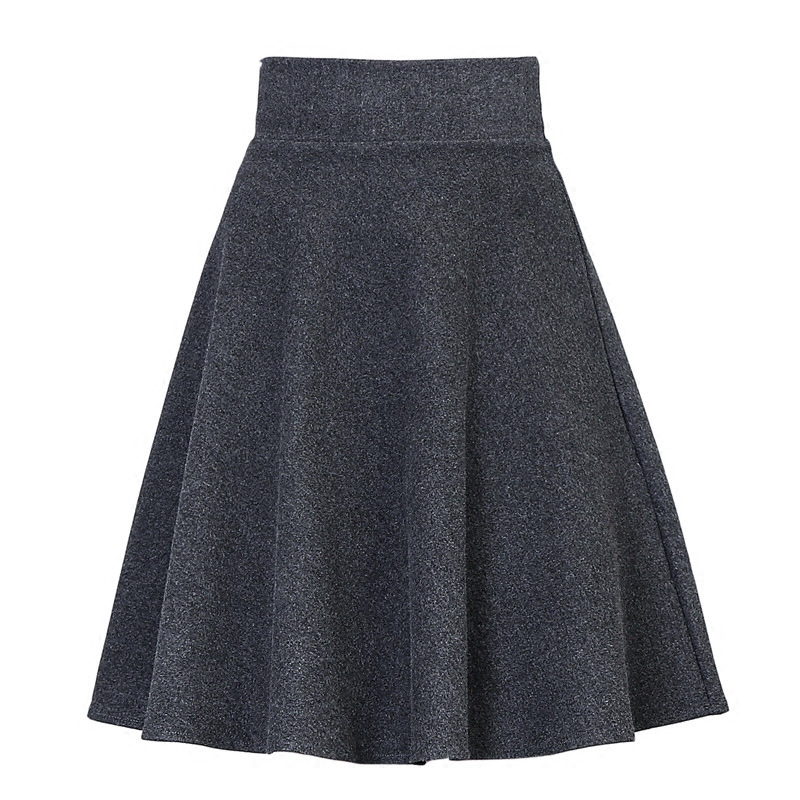 Fustă din lână cu talie înaltă, croială A-line, siluetă umbrelă pufoasă, iarnă 2025