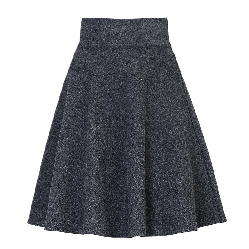 Fustă din lână cu talie înaltă, croială A-line, siluetă umbrelă pufoasă, iarnă 2025