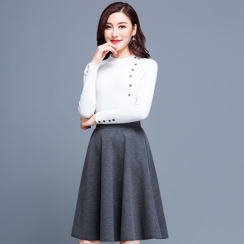 Fustă din lână cu talie înaltă, croială A-line, siluetă umbrelă pufoasă, iarnă 2025