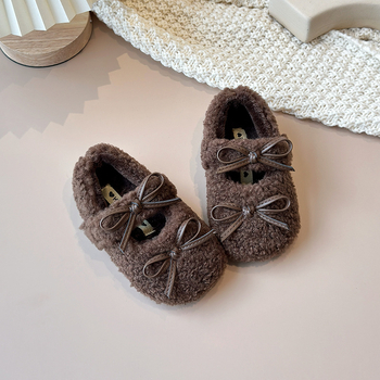 Zimske cipele za djevojčice, pamuk gornji dio, gumeni potplat, debela unutarnja obloga, Velcro kopčanje, casual stil, za uzrast 1–12 godina, jesen 2024