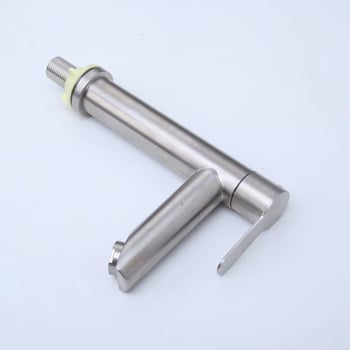 Kran za umivaonik od 304 nehrđajućeg čelika, brušeni završni sloj, hladna voda, podmontiran, keramički mehanizam