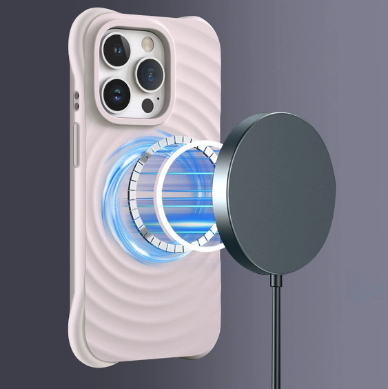 Kućište za iPhone 17 Pro Max s valovitim uzorkom, magnetskim pričvršćivanjem, velikim otvorima, mekanim zaštitnim kućištem
