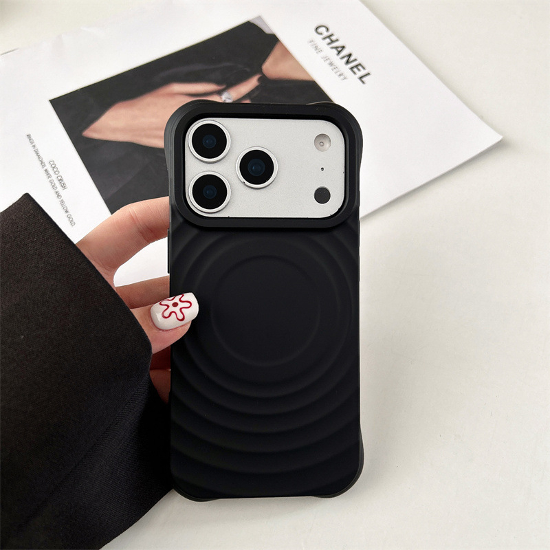 Kućište za iPhone 17 Pro Max s valovitim uzorkom, magnetskim pričvršćivanjem, velikim otvorima, mekanim zaštitnim kućištem