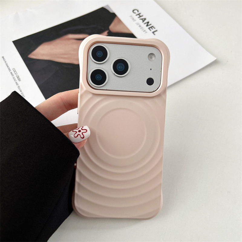 Kućište za iPhone 17 Pro Max s valovitim uzorkom, magnetskim pričvršćivanjem, velikim otvorima, mekanim zaštitnim kućištem