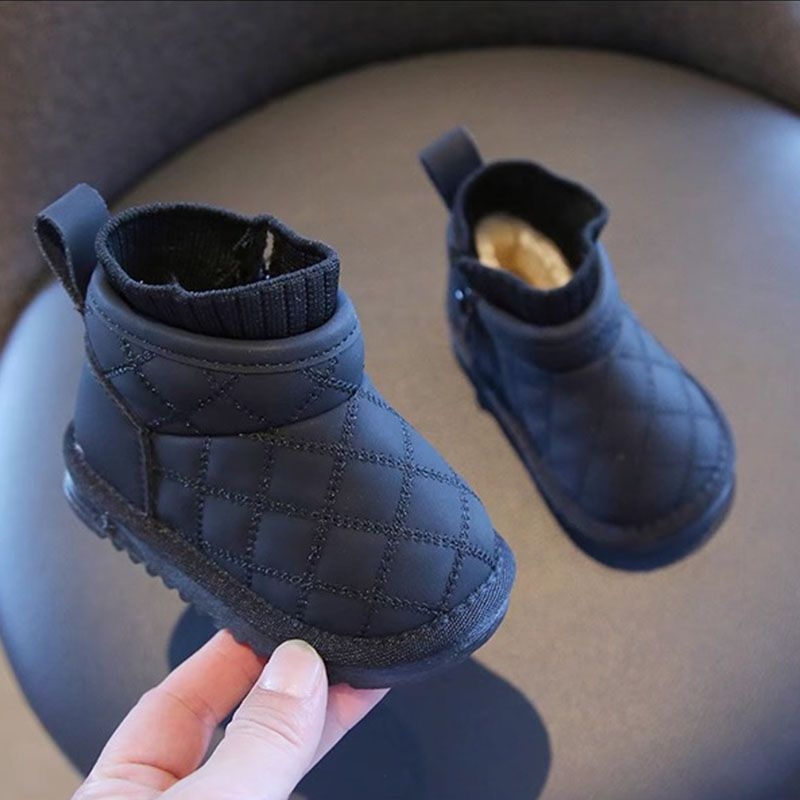 Dječje cipele za hodanje - Unisex, gležnjače za djecu, gornji dio od sintetičke kože, srednja visina čizme, otporne na hladnoću, minimalistički stil