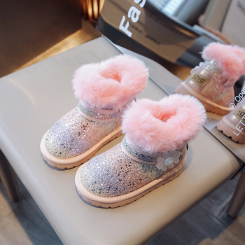 Gyerekek téli bakancsai, fleece bélés, vízálló bokacipő, felső része műbőr, alacsony boka, koreai stílus, szigetelés