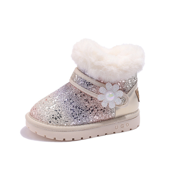 Gyerekek téli bakancsai, fleece bélés, vízálló bokacipő, felső része műbőr, alacsony boka, koreai stílus, szigetelés