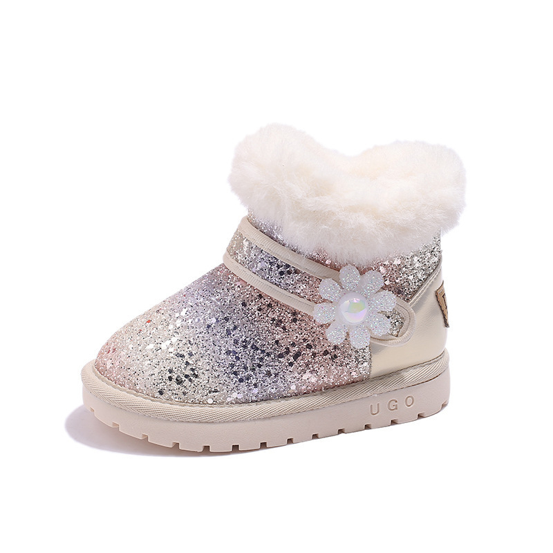 Gyerekek téli bakancsai, fleece bélés, vízálló bokacipő, felső része műbőr, alacsony boka, koreai stílus, szigetelés