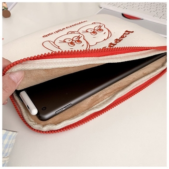 Geantă tabletă pluș cu iepuraș, model animal, material textil, căptușeală velur, stil desen animat pentru copii