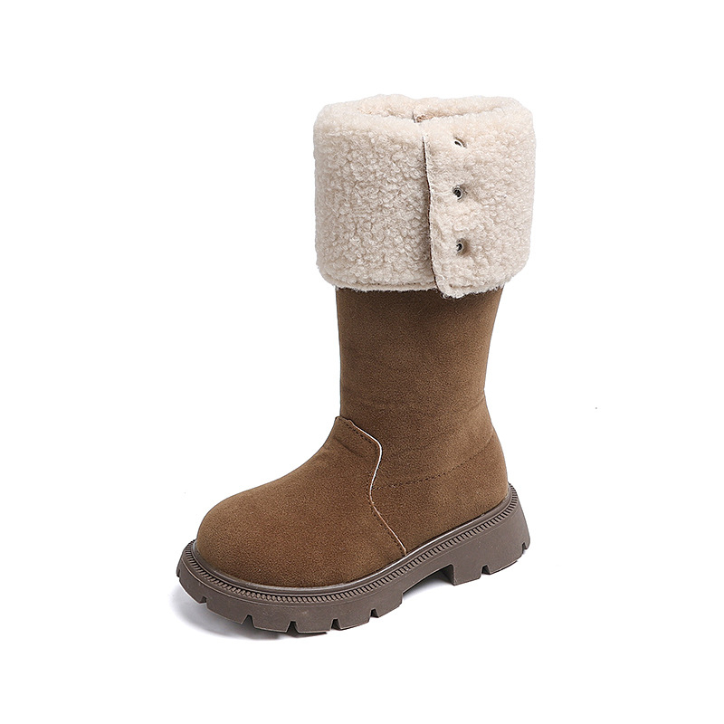 Kalle gyerekeknek bélelt fleece-lal, hosszú szárú csizma oldalsó cipzárral, felső része műbőr, TPR talp, vastított kivitel, téli 2025