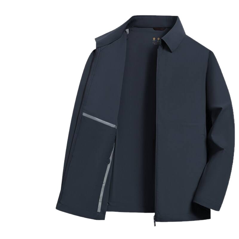 Napvédő dzseki, légáteresztő Milk Silk anyag, kapucni nélküli, cipzár elöl, több zseb, ideális tavasszal-ősszel üzleti viselet