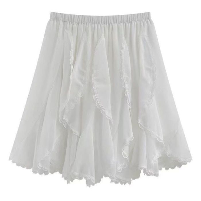 Fustă Cake cu model 3D și cusătură de tip colaj, amestec din fibre de celuloză regenerată și bumbac-poliester, țesătură micro-elastică, primăvara 2025