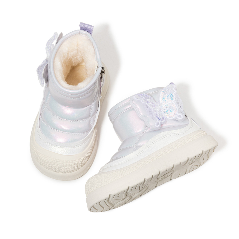 Inbemini Lányok téli bokacsizmája – fleece bélés, felül syntetikus bőr, gumitalp, hercegnő stílus, 1–3 és 4–6 éveseknek