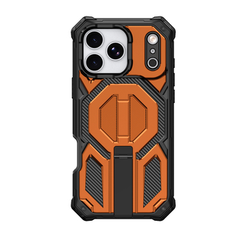 iPhone 15–17 sorozathoz készült háromvédelmes tok mágneses állvánnyal, ütésálló és leesésálló, PC injekciós öntés