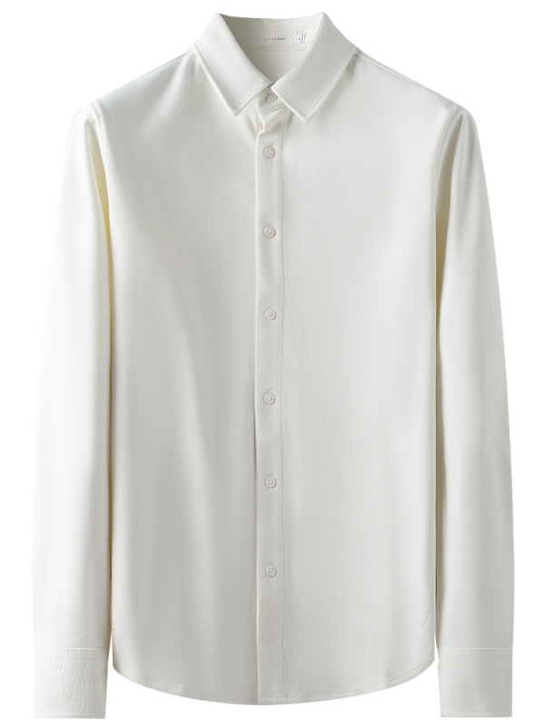 Férfi slim-fit hosszú ujjú poliészter ing, négyszögletes gallér, téli viselet