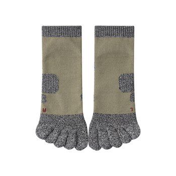 Férfi ötujjas sportzokni — antibakteriális és dezodoráló, varratmentes, légáteresztő, pamut-keverék (pamut 61,4% / poliészter 29,4% / spandex 1,6% / elasztán 7,6%)