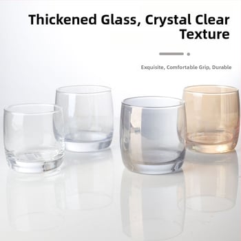 Γυάλινο ποτήρι για έκπλυση στοματικής κοιλότητας για οικιακή χρήση, μοντέρνο μινιμαλιστικό στυλ, στρογγυλό σχήμα, καπάκι άμεσης πόσης, μονοστρωματική κατασκευή