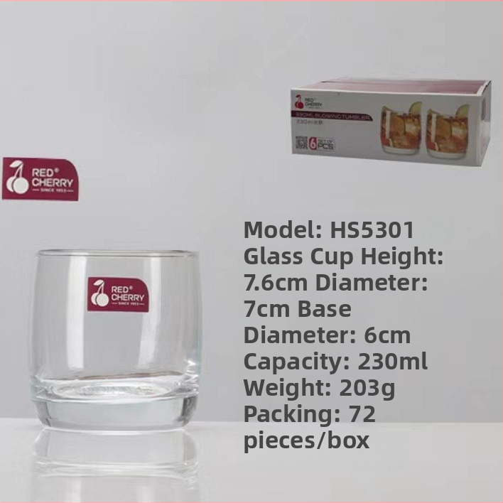 Γυάλινο ποτήρι για έκπλυση στοματικής κοιλότητας για οικιακή χρήση, μοντέρνο μινιμαλιστικό στυλ, στρογγυλό σχήμα, καπάκι άμεσης πόσης, μονοστρωματική κατασκευή