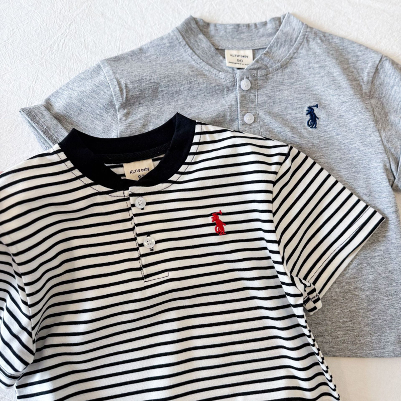 Tricou polo pentru copii, versiune coreeană, bumbac, vară 2025, pentru copii 3–8 ani