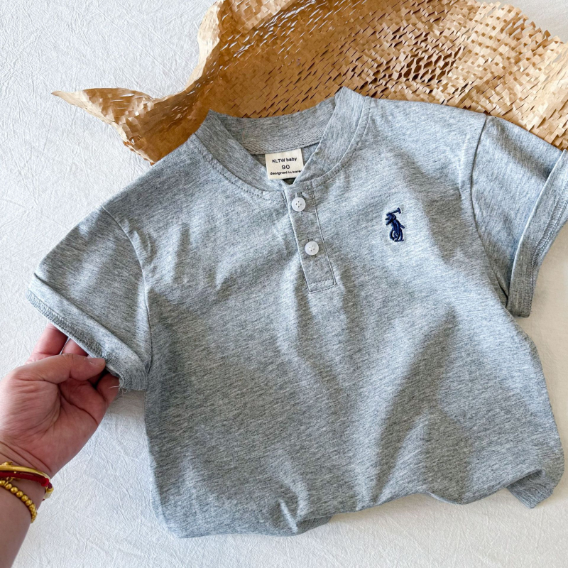 Tricou polo pentru copii, versiune coreeană, bumbac, vară 2025, pentru copii 3–8 ani