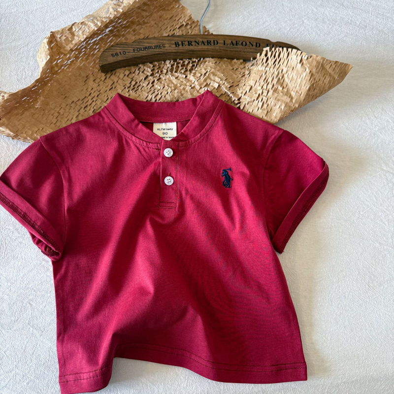 Tricou polo pentru copii, versiune coreeană, bumbac, vară 2025, pentru copii 3–8 ani