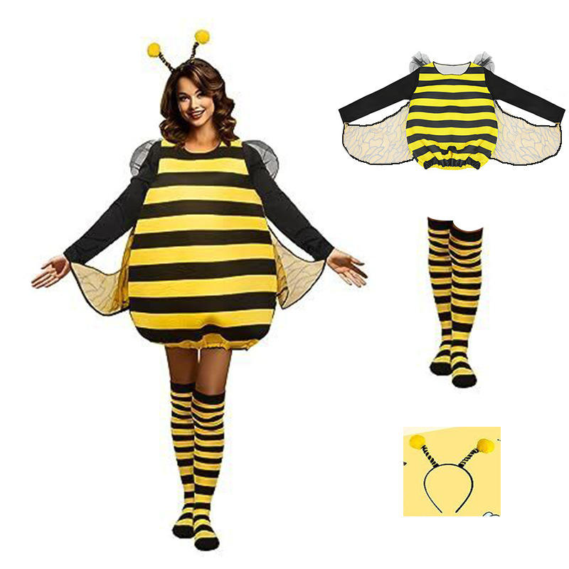 Costum cosplay pentru femei – temă Bumblebee, Chenille poliester (95%+), primăvara 2025, pentru jocuri și roluri de anime, vârstă 18–24