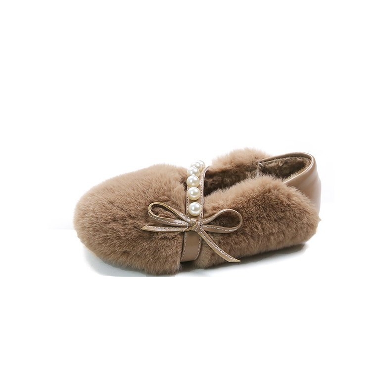 Dječje loafersice za djevojčice s plišastom podstavom i baršunastim gornjim dijelom, zimske, niski pet, gumeni potplat