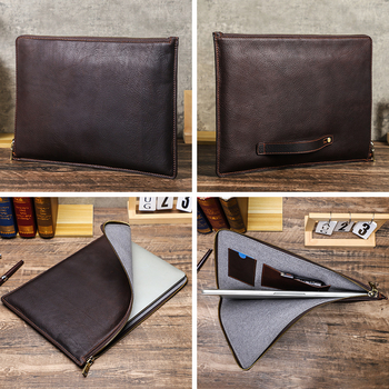 Contacts family MacBook Pro/Air laptop táska, valódi bőr, magánmárka