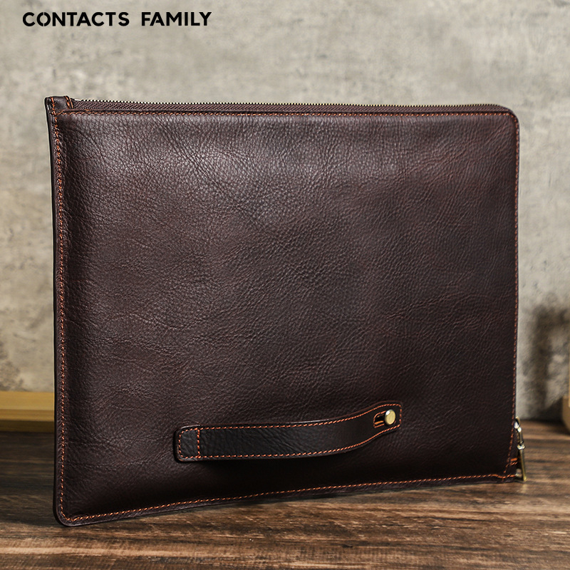 Contacts family MacBook Pro/Air laptop táska, valódi bőr, magánmárka