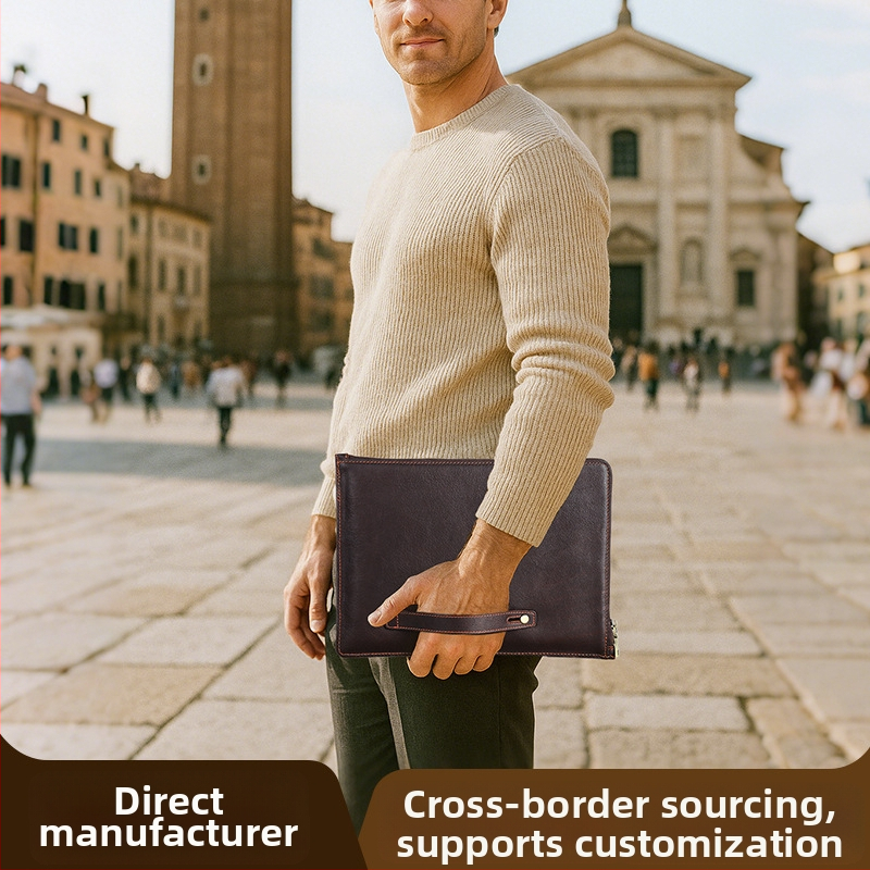 Contacts family MacBook Pro/Air laptop táska, valódi bőr, magánmárka