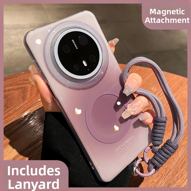 Gradientový magnetický kryt s retiazkou pre Huawei Mate 80 – kompletné krytie, proti pádu, horúce lisovanie, nie je prispôsobiteľný, materiál: Iný