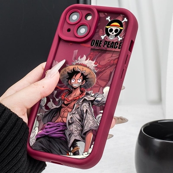 Pouzdro na iPhone s karikatúrnym štýlom Luffy Comics, mäkký lepidlo materiál, maľovaná úprava, proti opotrebeniu, kompatibilné s iPhone 14 Pro Max, 13 Pro, 12, 11, X/XS Max