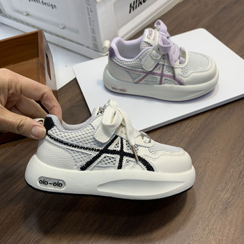 Pantofi sport pentru copii cu talpă subțire, din plasă, talpă din cauciuc, închidere Velcro, respirabili și antiderapante, unisex