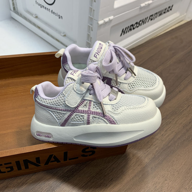 Pantofi sport pentru copii cu talpă subțire, din plasă, talpă din cauciuc, închidere Velcro, respirabili și antiderapante, unisex