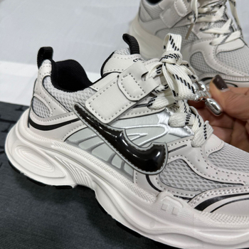 Pantofi pentru copii Dad Shoes — adidași de primăvară, aerisiți, partea superioară PU+mesh, închidere Velcro, anti-alunecare, durabili, talpă EVA, pentru copii 4–12 ani