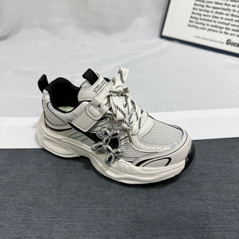 Pantofi pentru copii Dad Shoes — adidași de primăvară, aerisiți, partea superioară PU+mesh, închidere Velcro, anti-alunecare, durabili, talpă EVA, pentru copii 4–12 ani