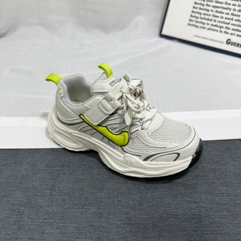 Pantofi pentru copii Dad Shoes — adidași de primăvară, aerisiți, partea superioară PU+mesh, închidere Velcro, anti-alunecare, durabili, talpă EVA, pentru copii 4–12 ani