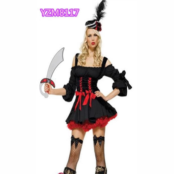 Ženski kostim Karipskog pirata za Halloween – Scenska izvedba, Poliester, 80% Glavni materijal