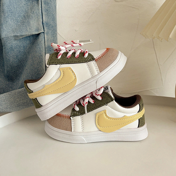 Pantofi sport pentru copii, unisex, partea superioară din piele microfibră, închidere Velcro, model camuflaj, talpă antiderapantă