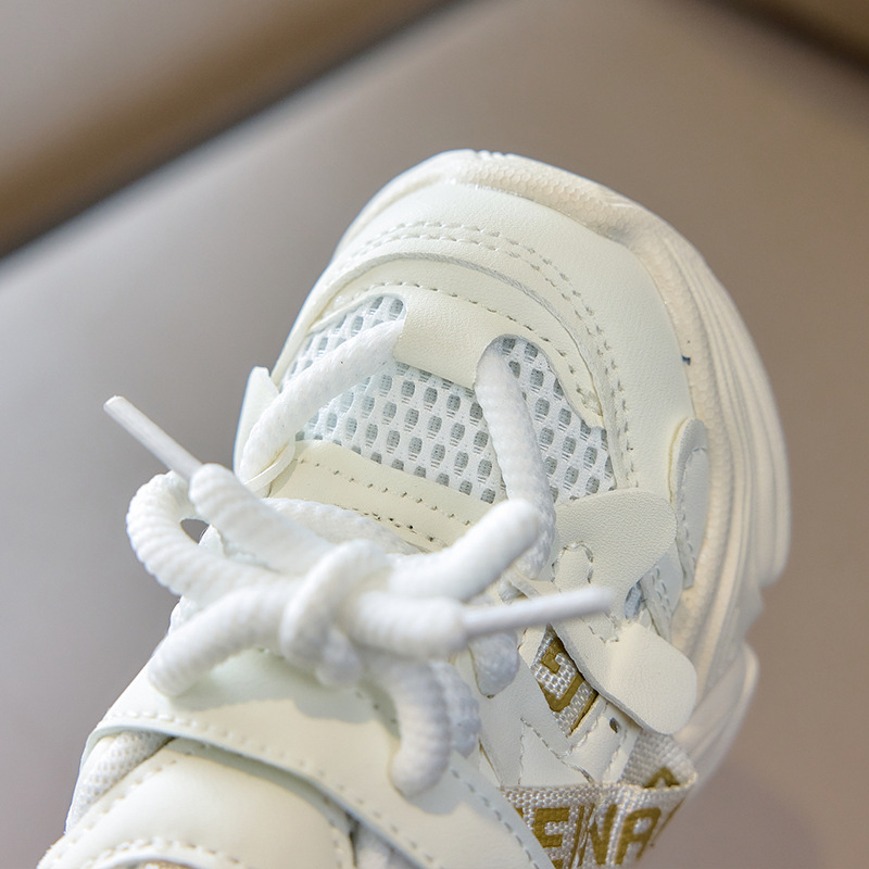 Pantofi Dad Shoes pentru fete, copii 1–12 ani, partea superioară din piele artificială, respirabili, anti-alunecare, închidere Velcro