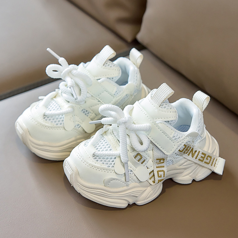 Pantofi Dad Shoes pentru fete, copii 1–12 ani, partea superioară din piele artificială, respirabili, anti-alunecare, închidere Velcro