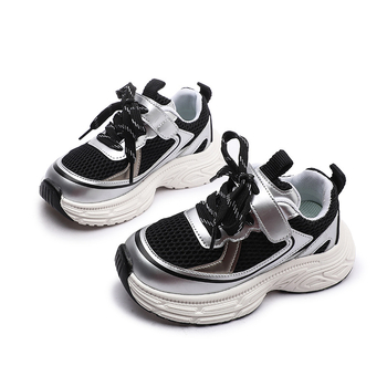 Gyerekeknek készült sportos casual cipő, uniszex, Velcro zárás, PU felsőrész, TPR talp, minden évszakra alkalmas, 7–16 éveseknek