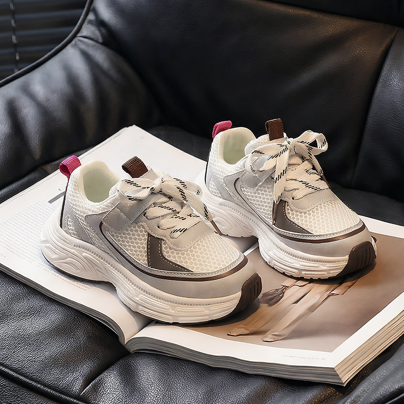 Gyerekeknek készült sportos casual cipő, uniszex, Velcro zárás, PU felsőrész, TPR talp, minden évszakra alkalmas, 7–16 éveseknek