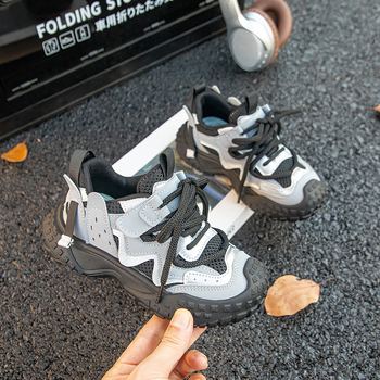 Gyerekeknek szóló uniszex sportcipő mindennapi használatra | PU felsőrész, TPR talp, Velcro-zárás, egész éves viselet, 7–16 éveseknek