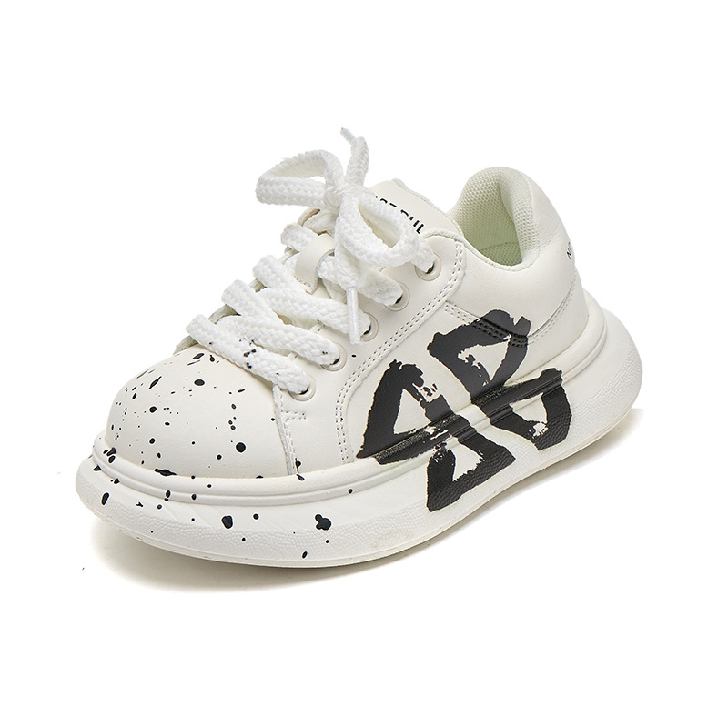 Gyerekek grafiti tornacipő – grafiti mintázat, felsőrész mikroszálas bőr, EVA hab talp, Velcro-zárás, 4–16 éveseknek